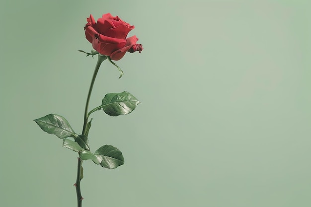 a red rose is shown against a green background