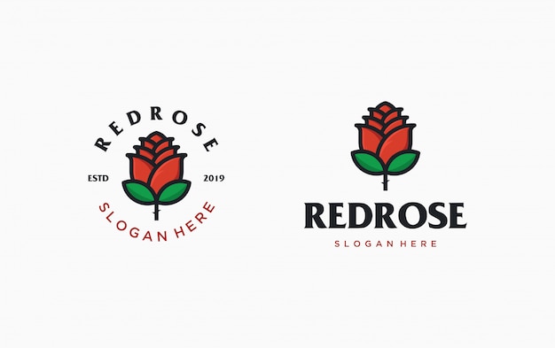 Red rose logo template  .