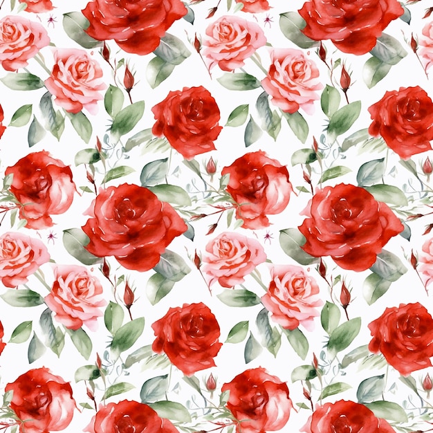 Red rose seamless pattern vector