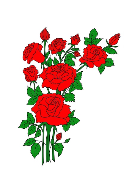 Red rose vector design