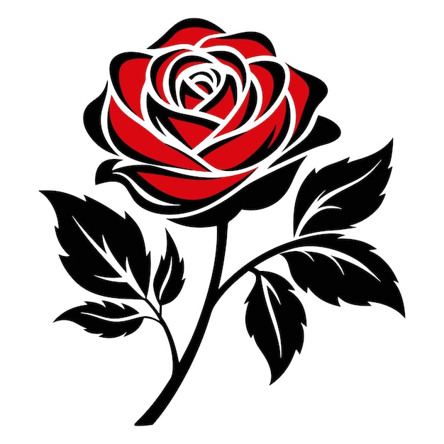 a red rose with a black and white background