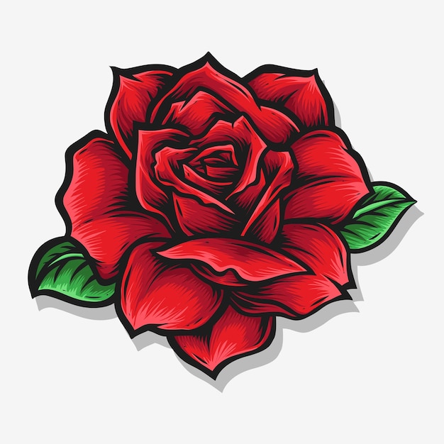 Red rose with petal logo