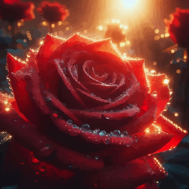 a red rose with water drops on it