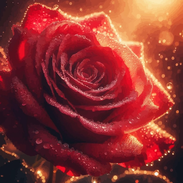 a red rose with water drops on it