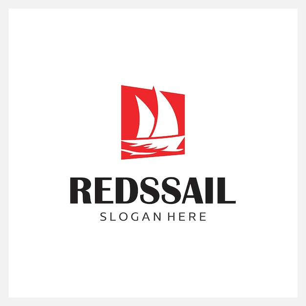 Red sail logo design vector illustration