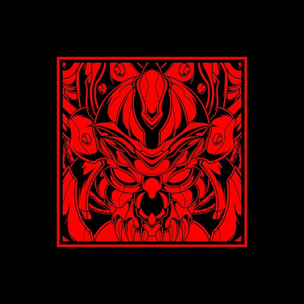 red samurai logo in square shape