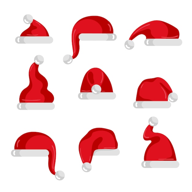 Red Santa Claus hat collection