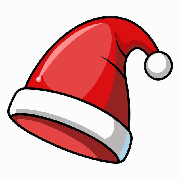 Vector a red santa hat that is on a white background