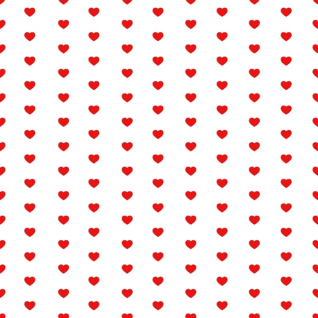 Red Seamless Hearts Pattern On White Background