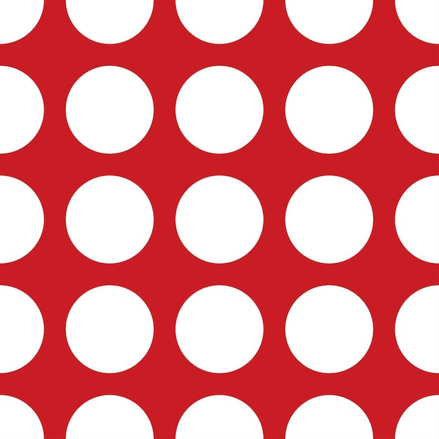 Red seamless pattern with white circles.