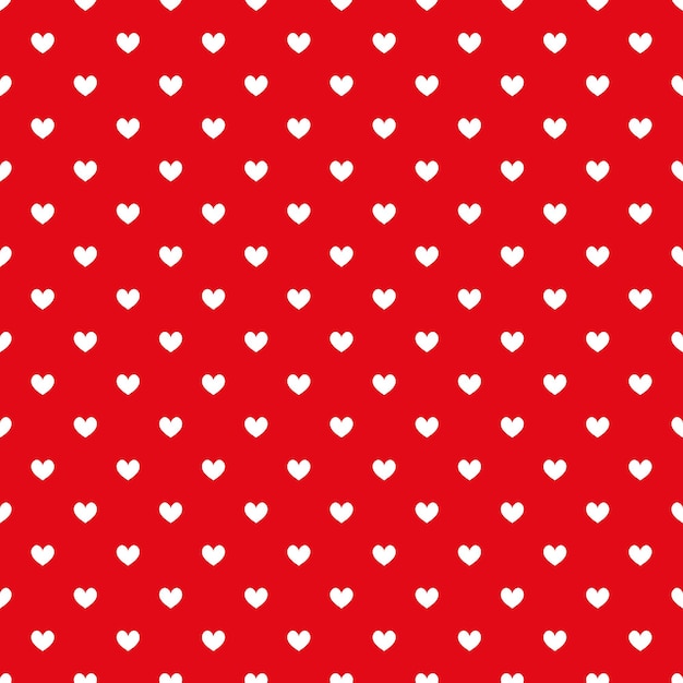 Red seamless pattern with white hearts