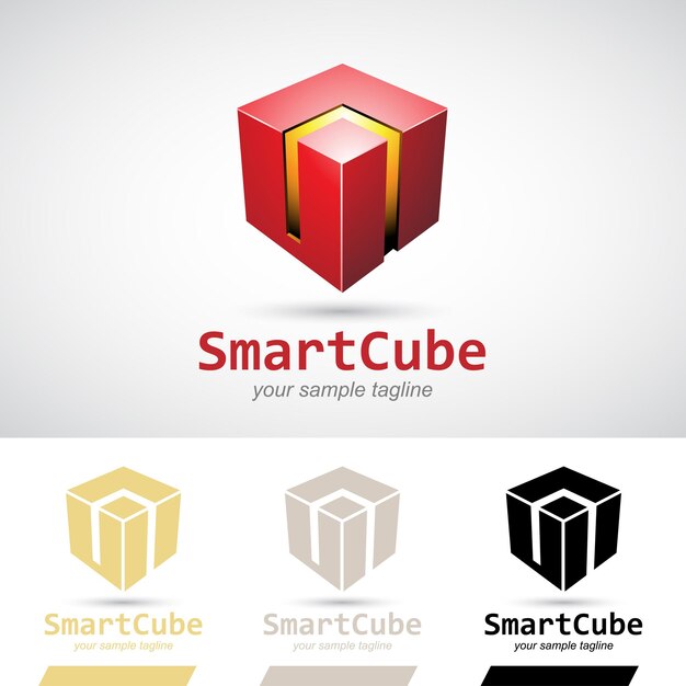 Red Shiny 3d Smart Cube Logo Icon