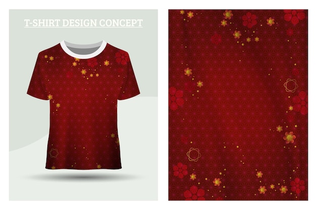 Red shirt design concept with chinese traditional style