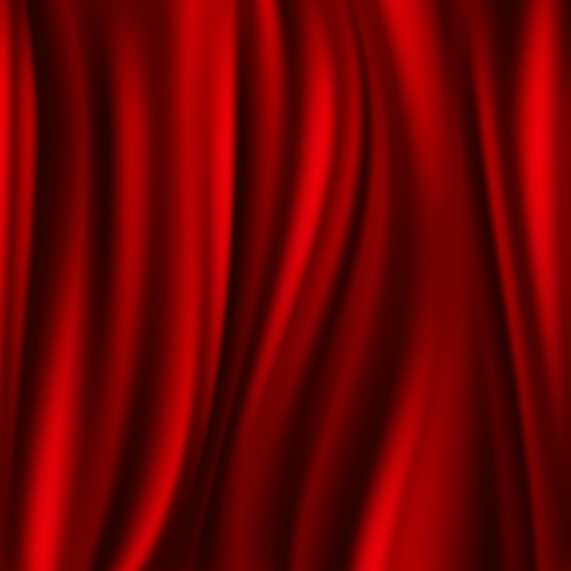 Red silk, satin flowing textile, wavy abstact background. Satin smooth texture, illustration 