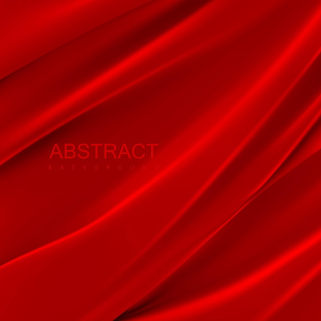 Red silky fabric. Abstract background.