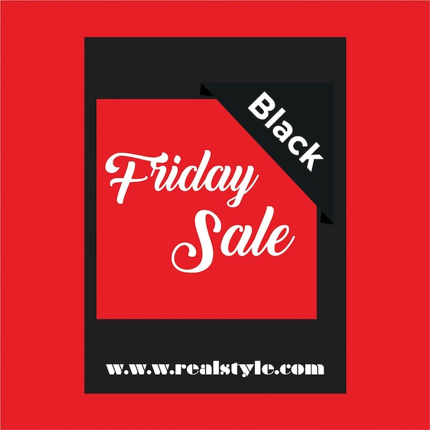 Vector a red social med poster for a black friday sale