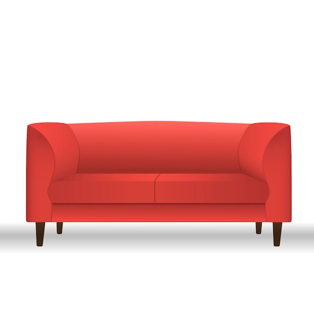 Red sofa for modern living room reception or lounge