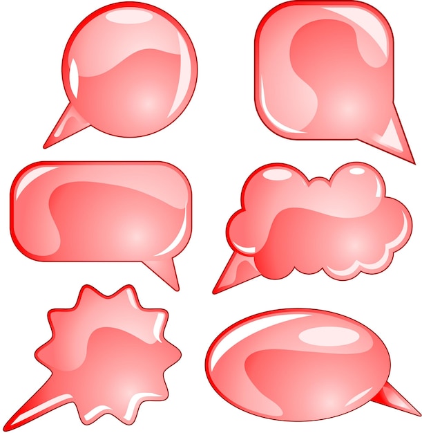 Red speech bubble set