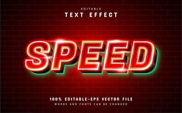 Red speed text effect