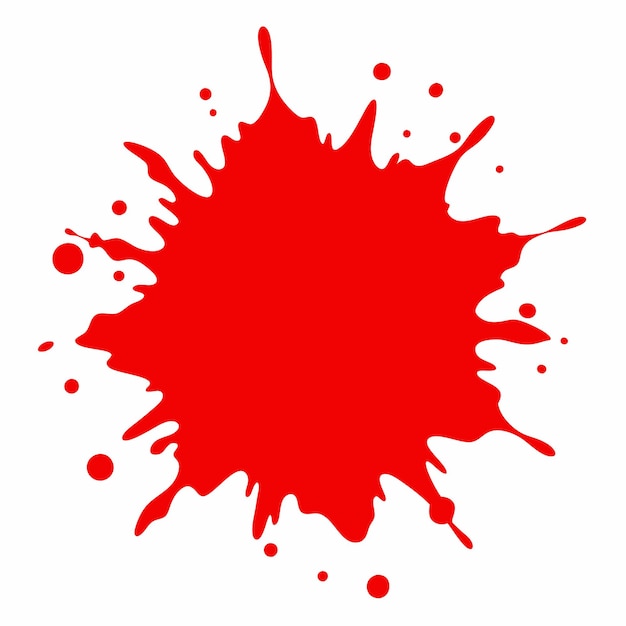 Vector a red splash of blood with a white background