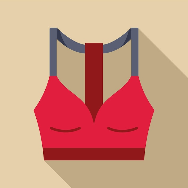 Vector red sports bra top with thin straps for modern workout style