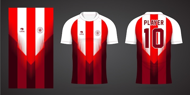 Red sports shirt jersey design template