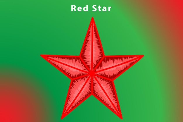 Red star on blue background with vector illustration