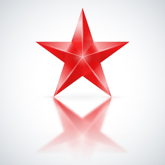 Red star on white background