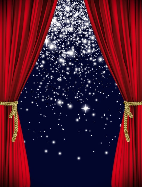 Red starry curtain