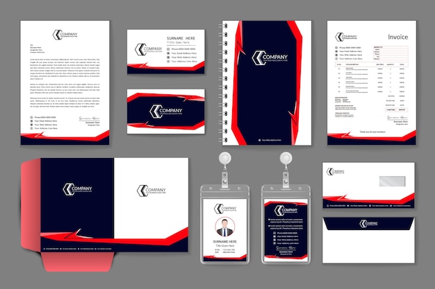 Red stationery for your brand identity design