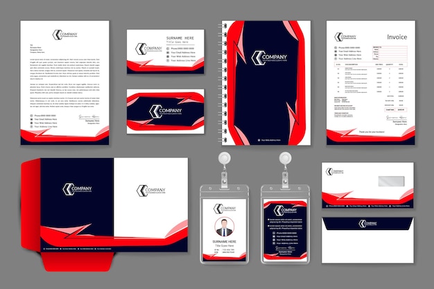 Red stationery for your brand identity design