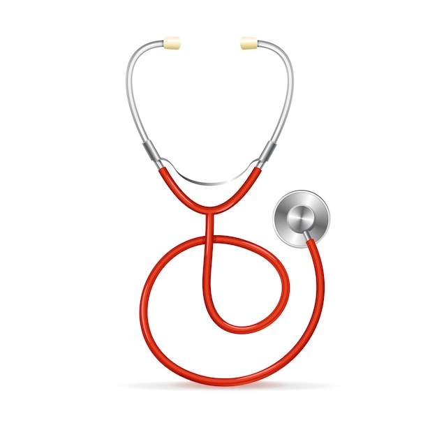 Red Stethoscope in Shape of Heart