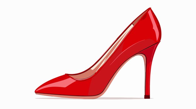 Vector red stiletto flat vector isolated on white background