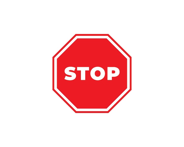 Red Stop Sign isolated on white background Traffic regulatory warning stop symbol Vector illustration EPS10