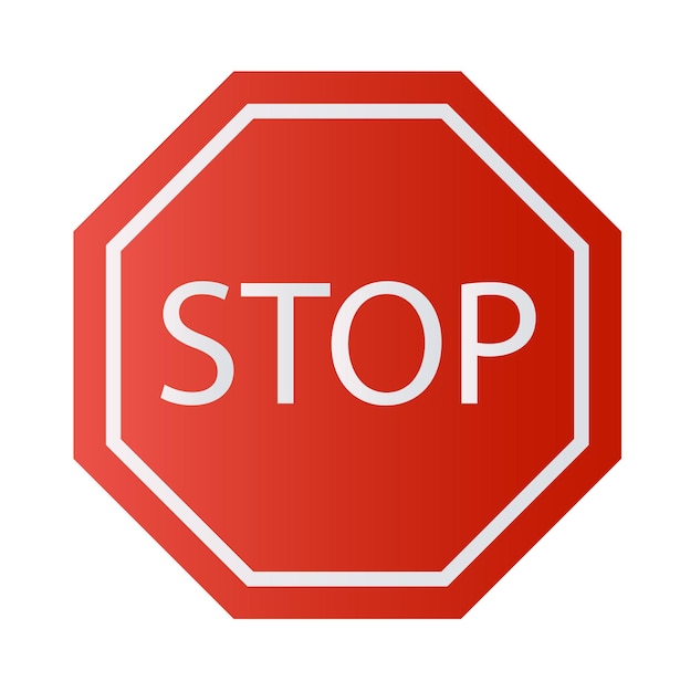 Red stop sign isolated on white background traffic regulatory warning stop symbol