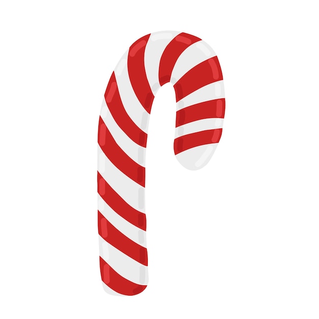 Red striped holiday candy cane vector illustration