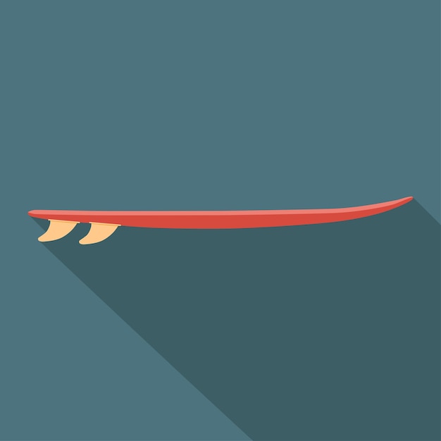 Red surfboard icon with long shadow