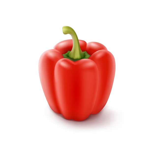 Red Sweet Bulgarian Bell Pepper Isolated