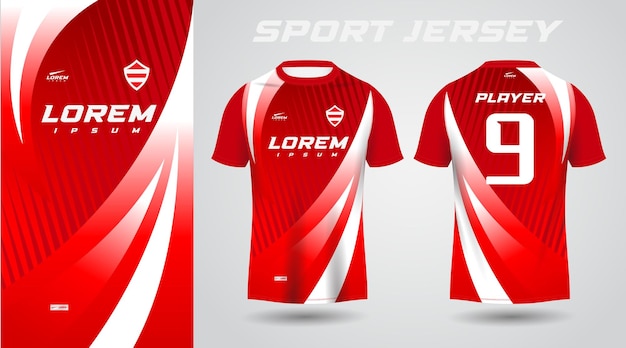 red t-shirt sport jersey design