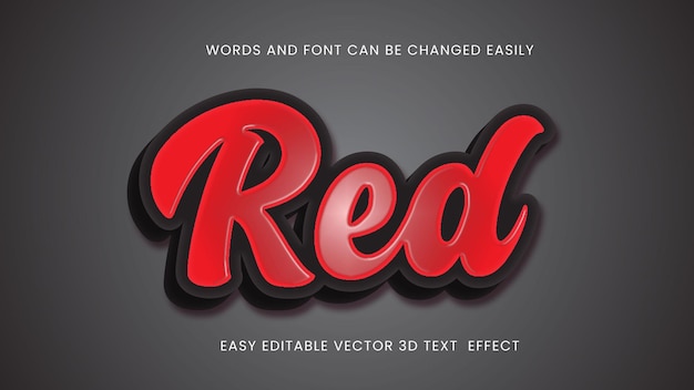 Red text vector editable style