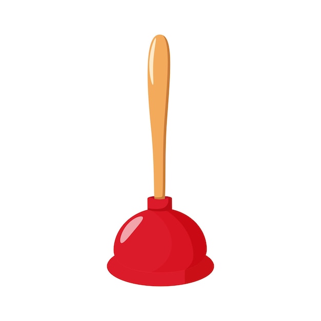 Red Toilet plunger vector isolated Isolated Vector illustration