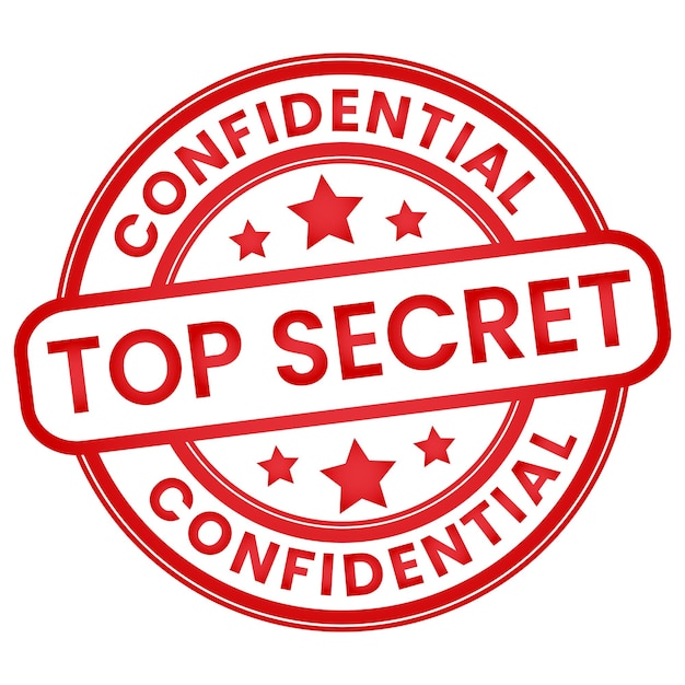 Red Top Secret, Confidential stamp sticker vector illustration