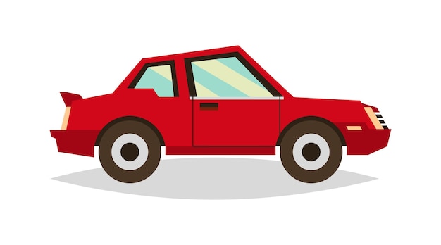 Red toy car Vehicles for traveling Vector illustration