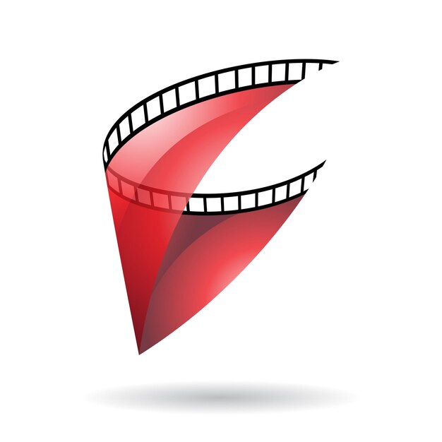 Vector red transparent film strip icon