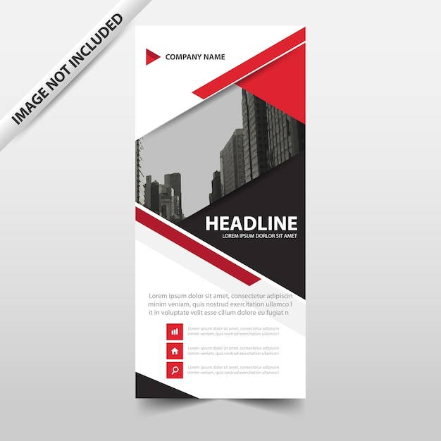 Red triangle Roll Up Banner template