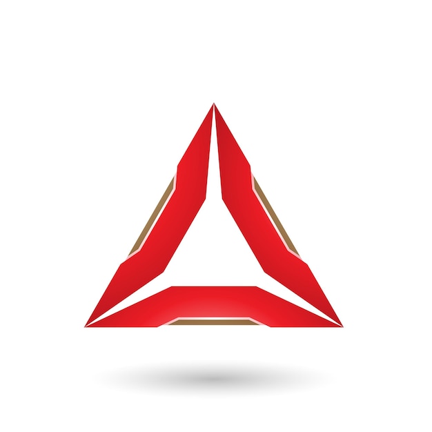 Red Triangle with Beige Edges Vector Illustration