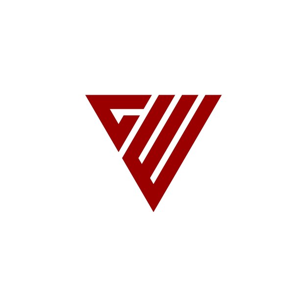 Vector a red triangle with the word gv on it