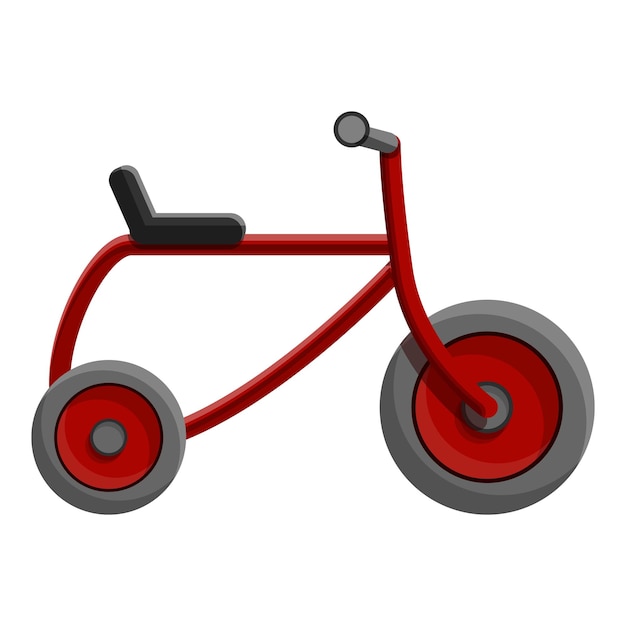 Red tricycle icon Cartoon of red tricycle vector icon for web design isolated on white background