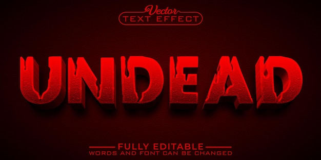 Red Undead Horror Editable Text Effect Template