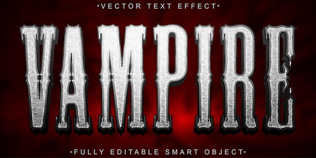 Red Vampire Horror Vector Fully Editable Smart Object Text Effect